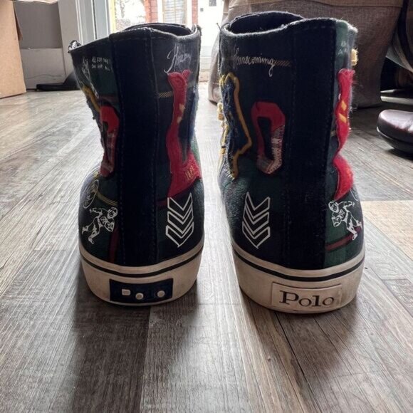 Polo Ralph Lauren Solomon II Hi Top Sneaker Trainer Tartan Size 7D - Picture 4 of 5